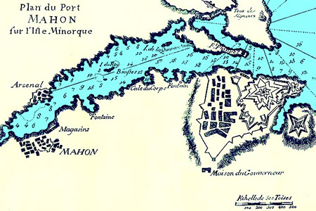 Map of Port Mahon, Minorca